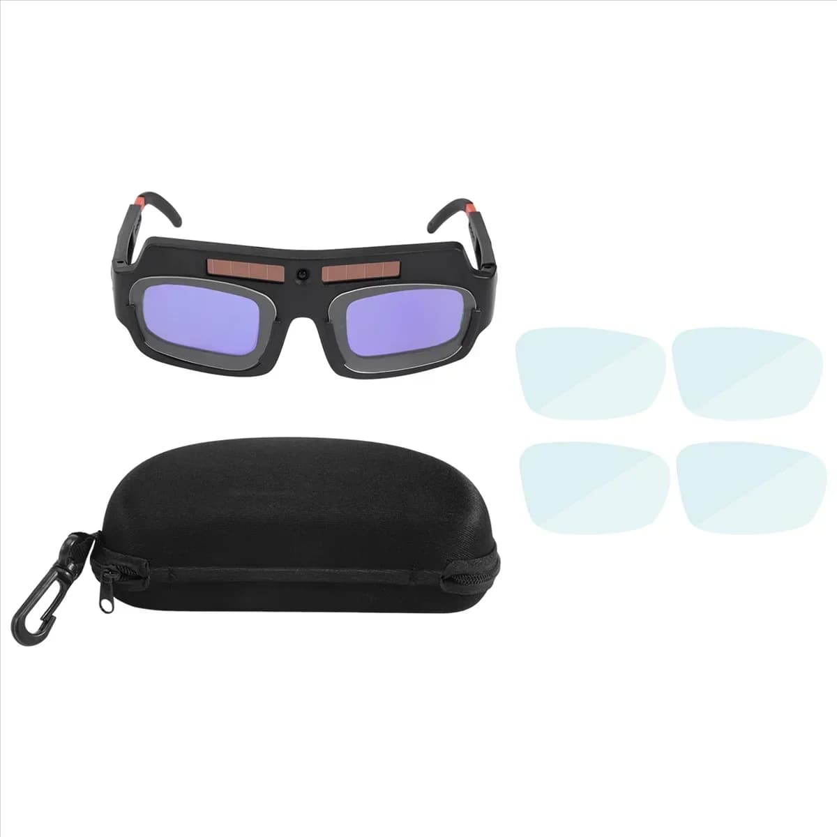 Mask Lens Auto Welder Welding Darkening Powered Anti-shock Arc With Storage Solar Helmet Case Goggles Glasses