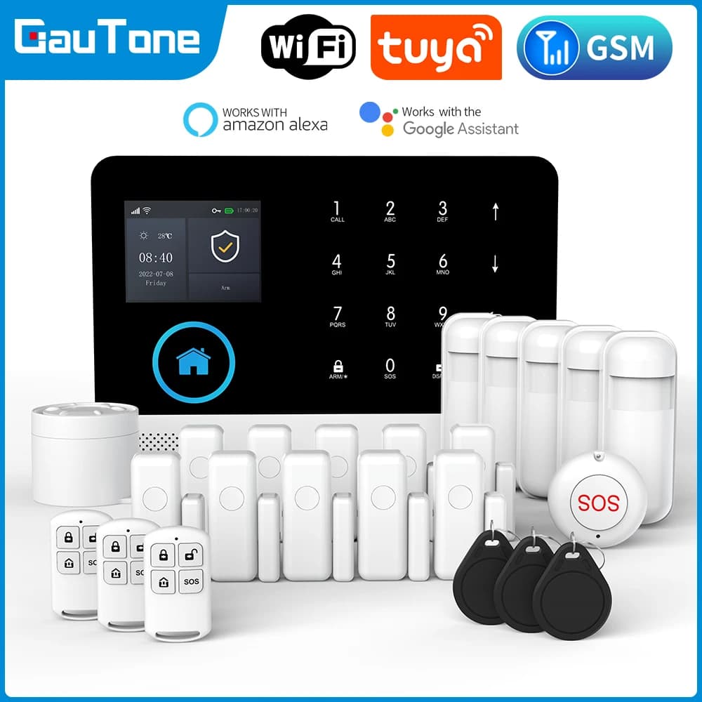 GauTone PG103 Alarm System for Home Burglar Security 433MHz 2G WiFi GSM Alarm Wireless Tuya Smart House App Control