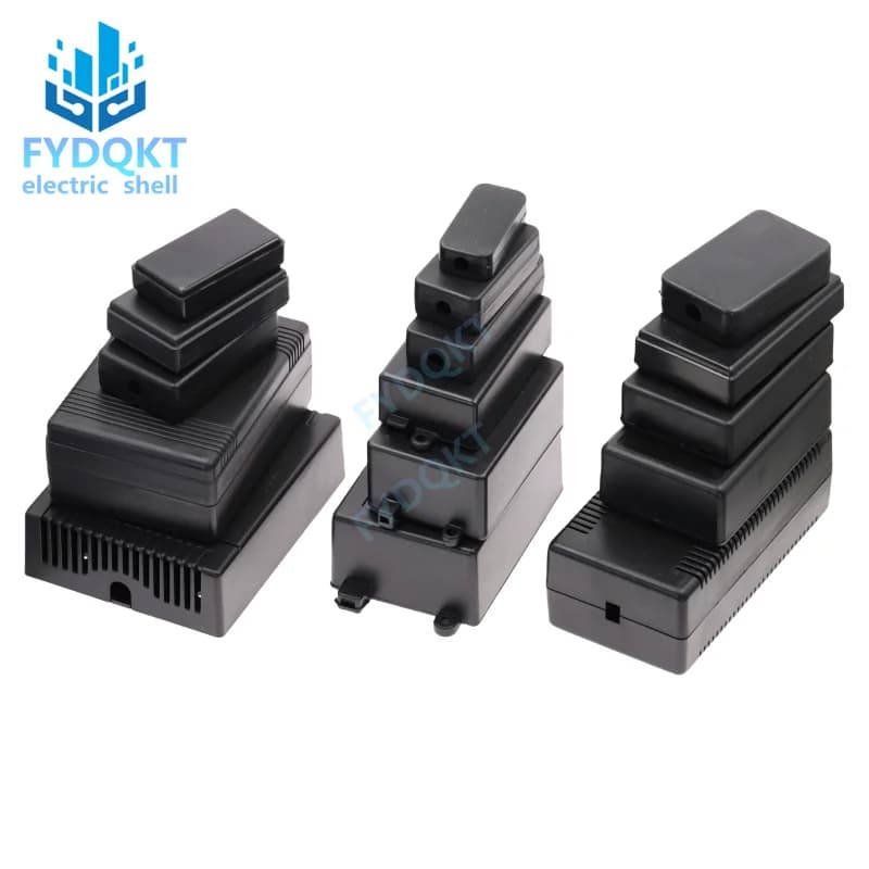 ABS Plastic Project Box Waterproof Black DIY Housing Instrument Case Storage Case Enclosure Boxes Electronic Home Supplies