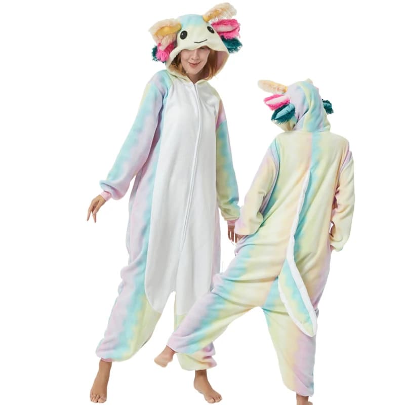 Adults Unisex Salamander Animal Pajama Women Fish Onesie Sleepwear Girl Anime One-Piece Birthday newt Cosplay Kigurumi Costume