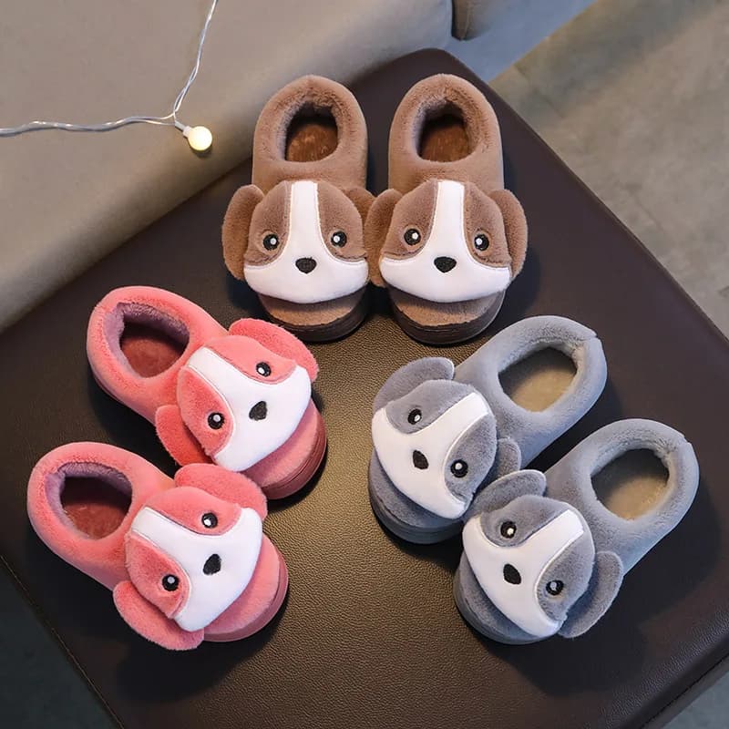 Warm Fluffy Children House Slipper Winter Home Slippers Kids Girls Flip Flop Baby Boys Fur Slides Cotton Indoor Toddler Shoes