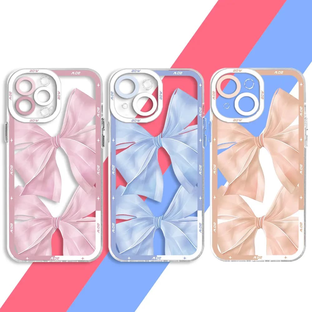 Cover Phone Case for Motolora Moto G22 G71 G73 G32 G52 G72 Edge 40 5G INS Pink Bow TPU TPU Clear Silicone