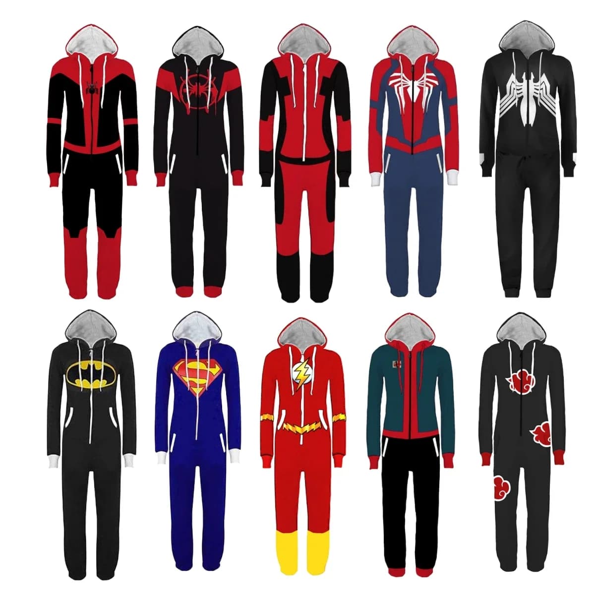 Spiderman Deadpool Jumpsuit Pajamas Cosplay Costume Men Women Superheo Onesie Pyjama Halloween Christmas Party Cartoon Sleepwear