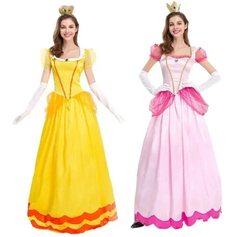 New Princess Dress Palace Party Queen Skirt Pink Peach Blossom Clothes Anime Halloween Costumes for Women