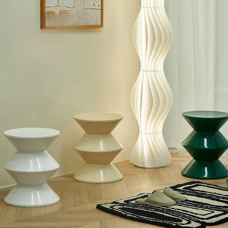 X&d Nordic High Quality Pp Material Stackable Easy To Store Low Stool Children's Round Stool Small House Stool Hourglass Stools
