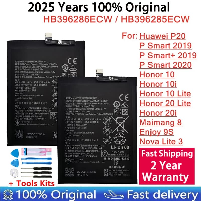 HB396286ECW Battery For Huawei Honor 10i 20i 10 20 Lite P Smart+ 2019 2020 POT-LX1T POT-LX3 POT-L23 POT-LX1 POT-L21 POT-LX2