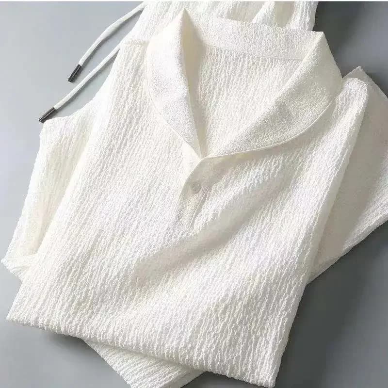 Prowow Bao You Leisure Set for Men New Summer Thin Sports Set for Men Fashion Short Sleeve Long Pants Trend Light Luxury