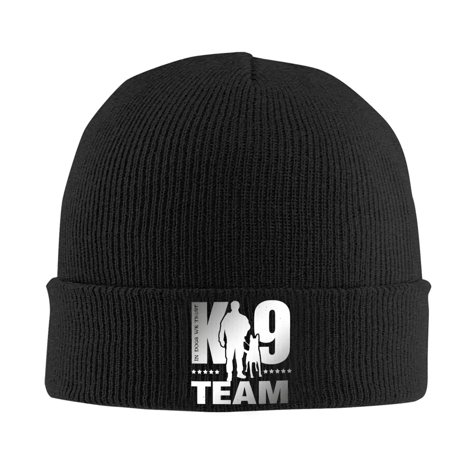 K9 Team Dog Cuff Beanie Knit Skull Cap For Unisex  Winter Knitted Beanies Caps