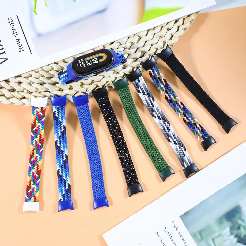Braided bands for Mi Band 10/9/8/7/6/5/4/3 Strap accessories Elastic Nylon Replacement belt bracelet correa for Xiaomi Miband 8