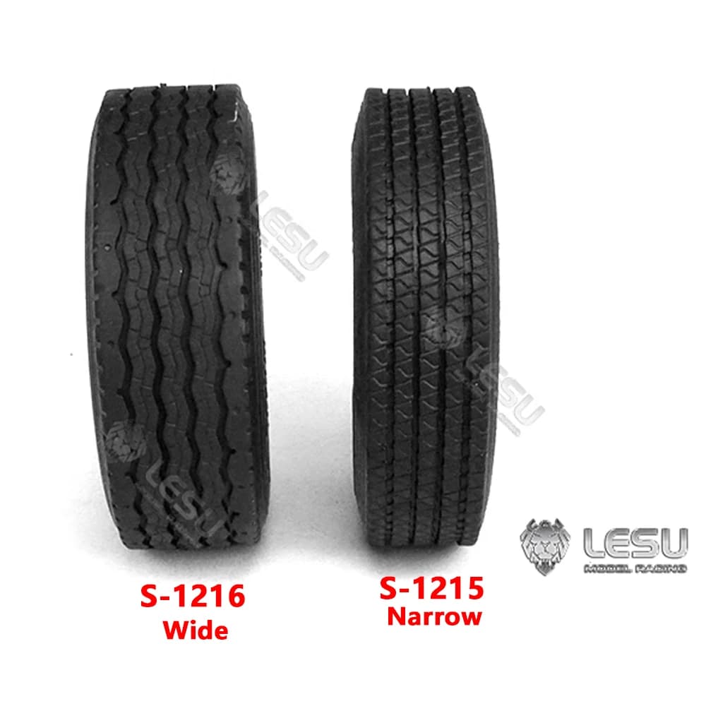 LESU S-1215 & S-1216 1/14 Truck Tamiya Tractor Truck Simulation Stripe Highway Tire High Quality Rubber Mud Truck Model Tire