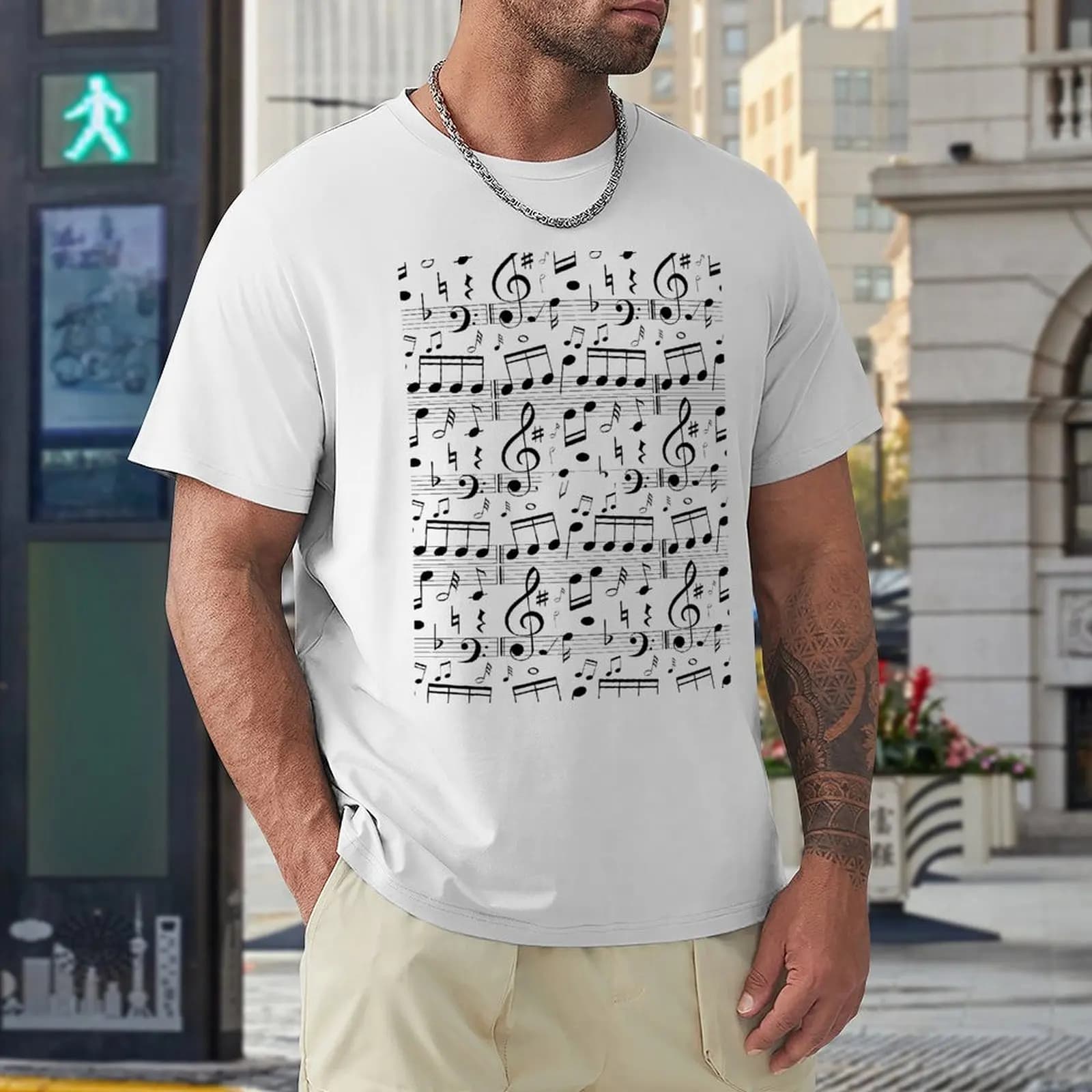 Musical Notes A Line Dress for Sale Fresh T-shirt Move Tshirt Hipster Novelty Travel USA Size