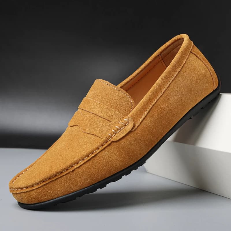 Suede Men's Loafers Super Soft Moccasins Shoes For Men Plus Size 38-47 Slip On Men Flats Casual Footwear 5 Colors