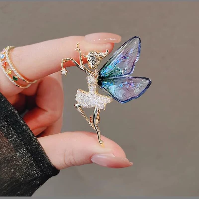 Angel's wings Brooch Pin Fairy Butterfly Fairy Brooches For Women  Magic Angel Party Office Brooch Pin New Year Jewelry Gifts