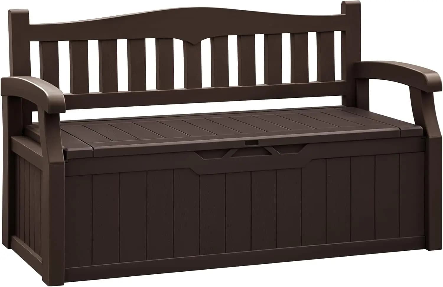 80 Gallon Storage Bench Outdoor Indoor, Durable All-Weather Seating with Hidden Storage, Lockable Deck Box for Garden, Patio