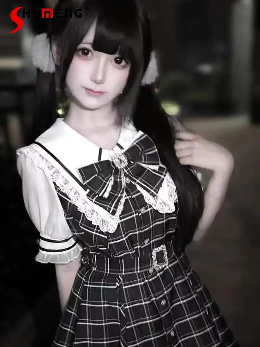 Japanese Mine Style Mass-produced Lace Splicing Bow Single-breasted High Waist Belt Top High Waist Shorts Two-piece Sets Women