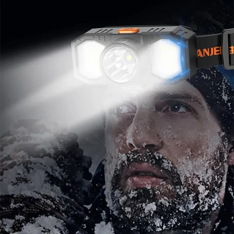 Portable COB LED Headlamp USB Rechargeable Head Light IR Motion Sensor Head Lamp Waterproof Headlight