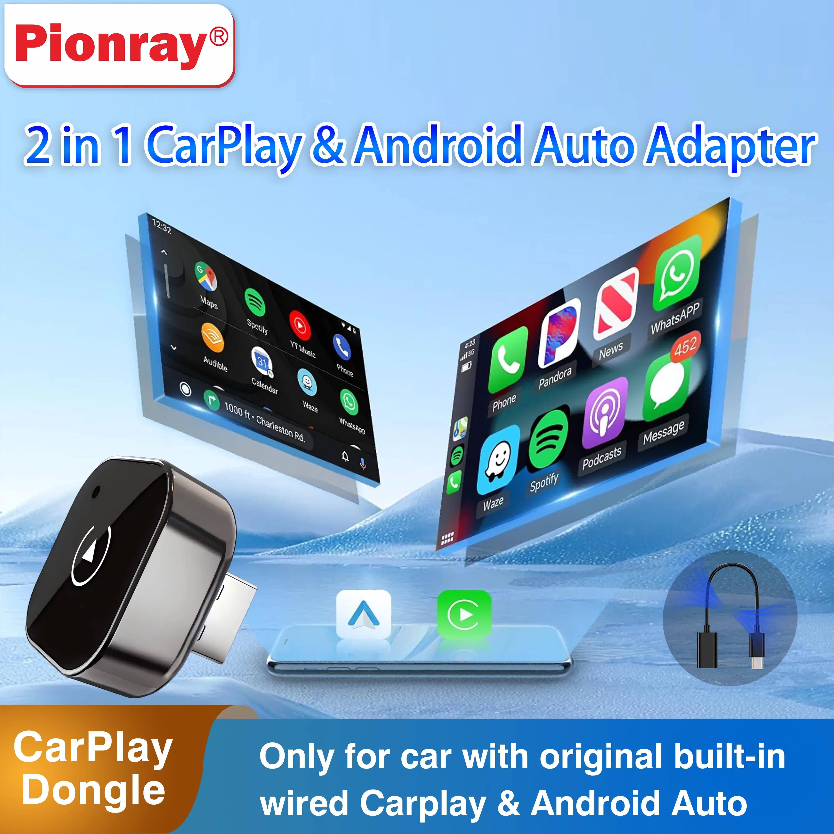 New Pionray Upgraded Wireless Carplay Adapter for iPhone Stable Transmission & No Delay Convert Wired to Wireless