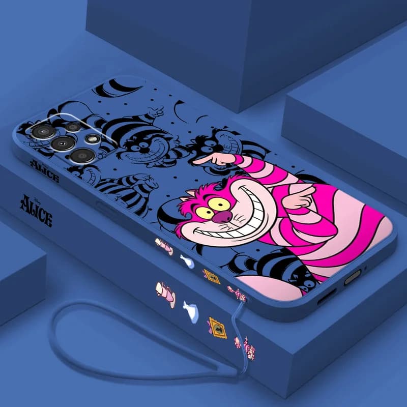 Alice In Wonderland Cute Phone Case For Samsung A 02 03 13 14 22 23 24 32 33 34 52 53 54 72 73 Lite Liquid Left Rope Soft Funda