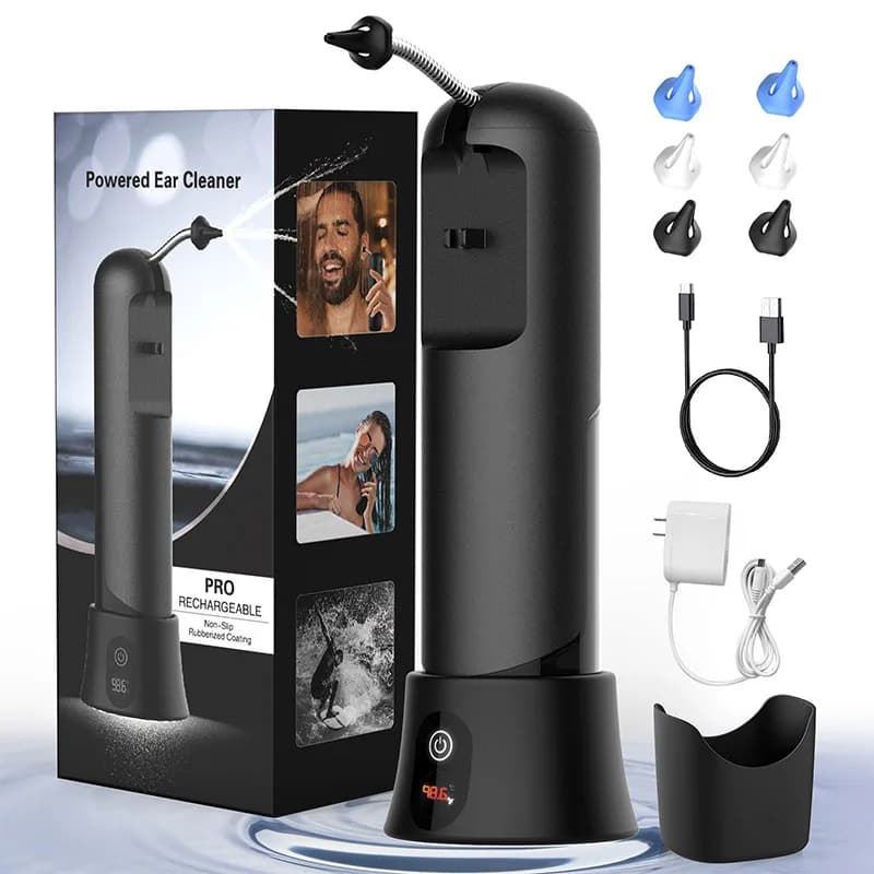 Heating Electric Ear Cleaner Kit 4 Pressure Modes Ear Wax Removal Health Care Water Irrigation Ear Washer For Adults Child