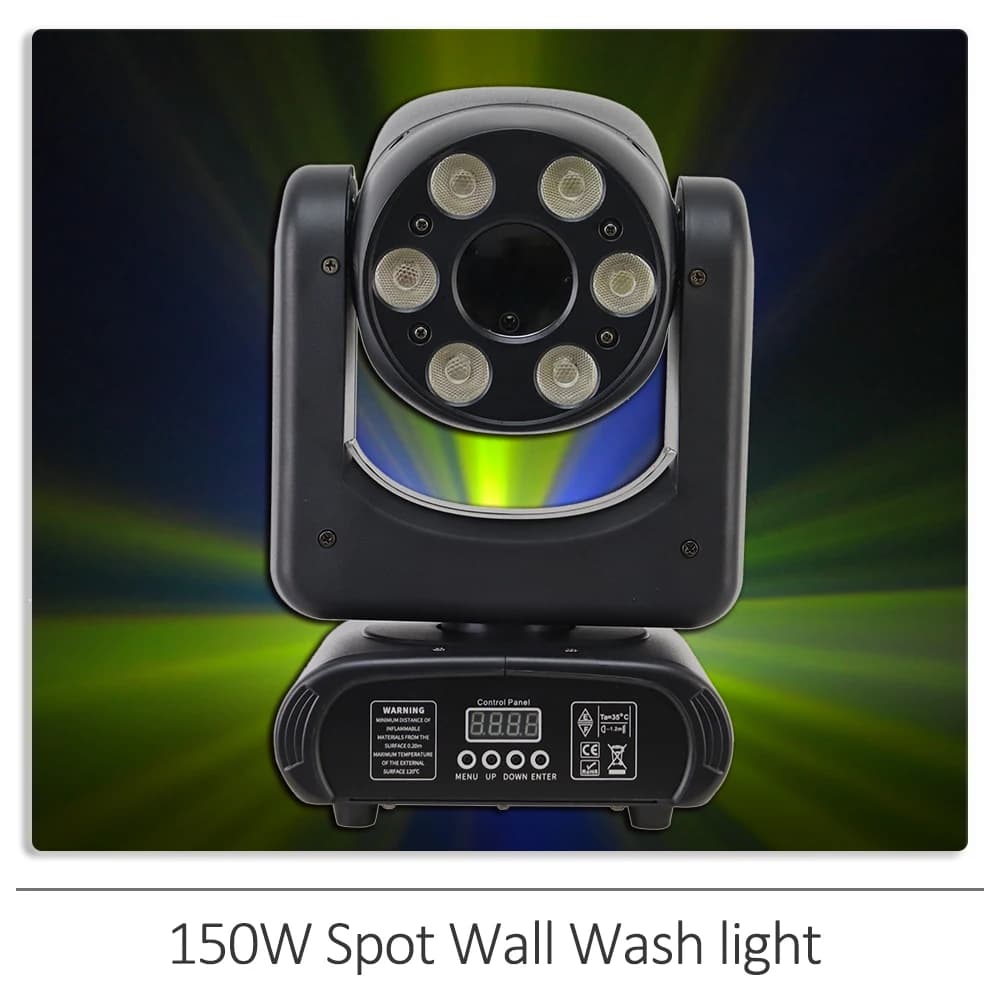 150W LED Spot Beam Wall Wash Moving Head Light DMX With 7 Gobo Prism Strobe Focus Effect DJ Disco Party Christmas Stage Effects