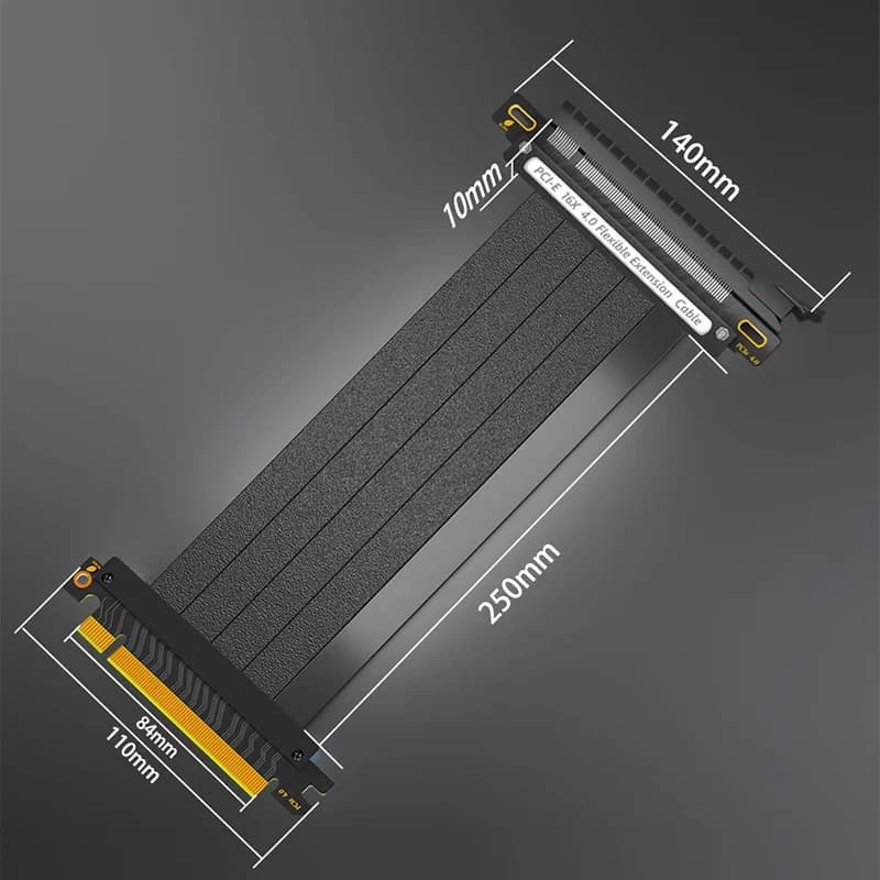 NEW PCI Express 4.0 16X Cable Video Card Extension Shielded Flexible 180° Mounting GPU Express Lossless PCIE 4.0 X16 Riser Cable