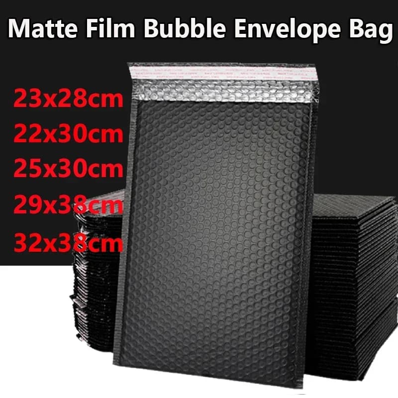 20pcs Black Bubble Mailers Poly Bubble Mailer Self Seal Padded Envelopes Gift Bags Packaging Envelope Shipping Bag 25x30cm
