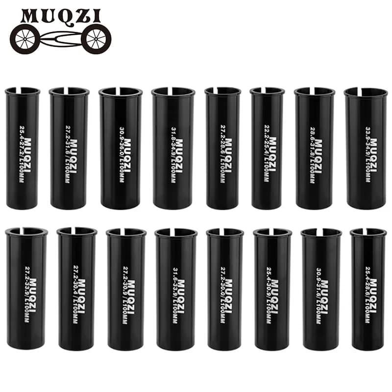 MUQZI 100mm Long Seatpot Shim 22.2 25.4 27.2 31.8 33.9 to 28.6 30 30.4 30.9 31.6 31.8 33.9 34.9 36 Seat Post Tube Adapter