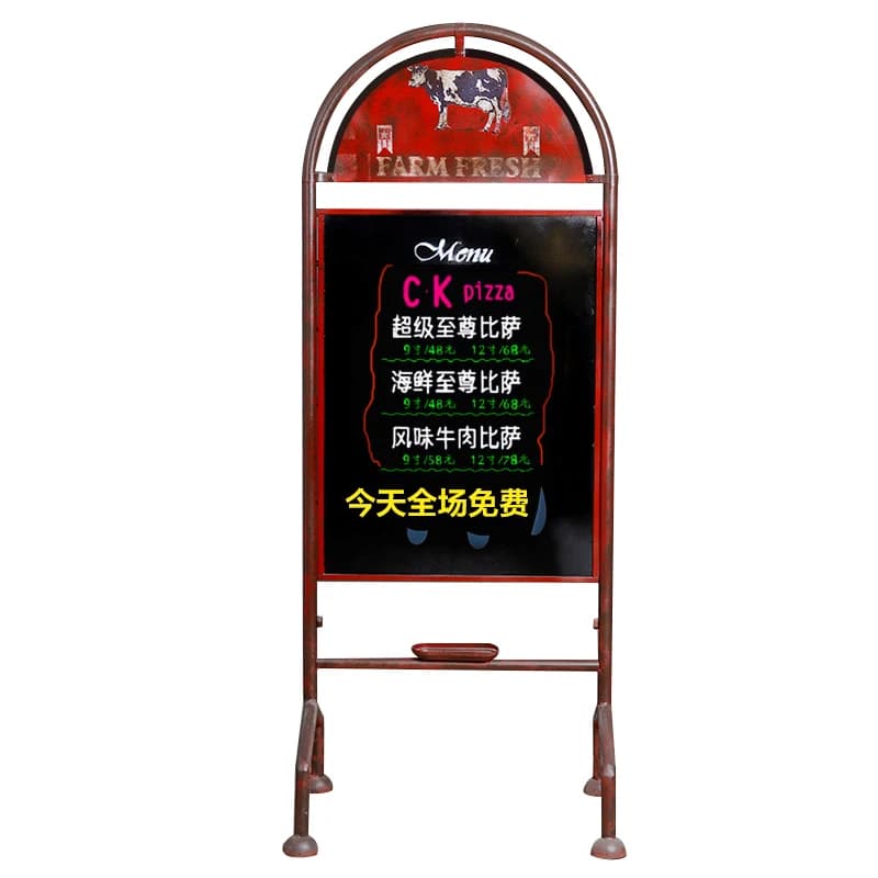 Wrought iron retro bar restaurant in business house sign store creative floor-to-ceiling blackboard message board sign