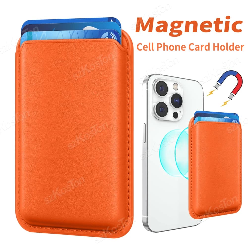 Mag-safe Cell Phone Card Holder for iPhone 16 Series Stronger Magnetic RFID Leather Phone Wallet Case for iPhone 15 14/13/12