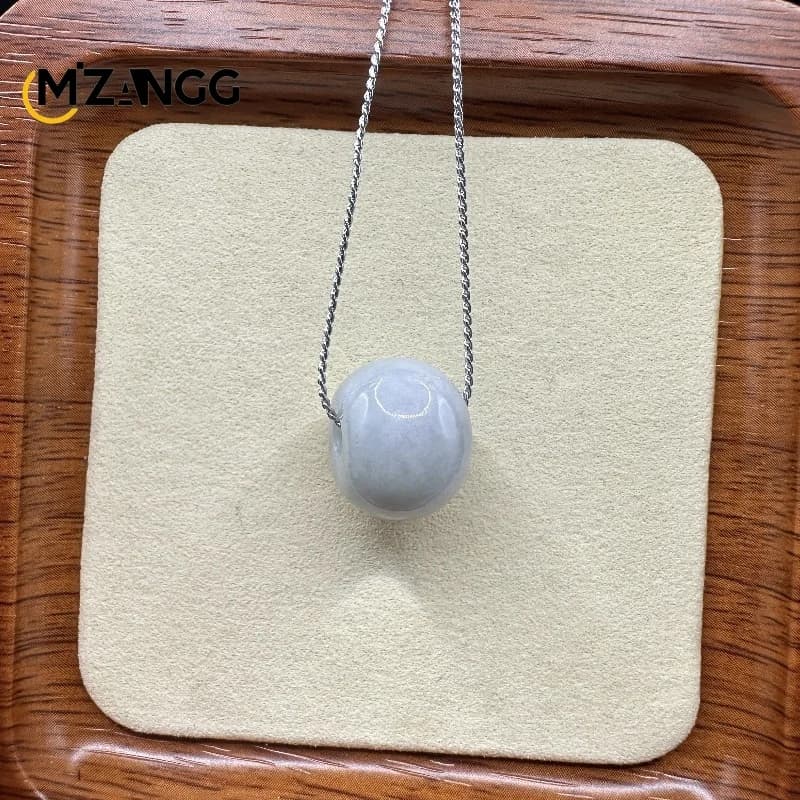 Natural A Goods Jadeite Good Luck Beads Pendant Necklace Fashion Simple Men's and Women's Jewelry Holiday Gift