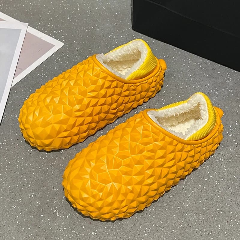 Men's Shoes Mens Eva Cotton Slippers Durian Fluffy Shoe Casual Cute Soft Comfortable Outdoor Waterproof Fashion Mans Footwear