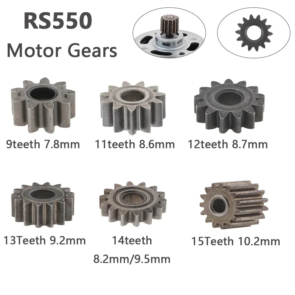 Motor Gear 9/11/12/13/14/15/16 Teeth Replaceable Motor Gears for RS550 10.8V/12V/14.4V/16.8V/18V/21V DC Motor For Fan Tools Toy