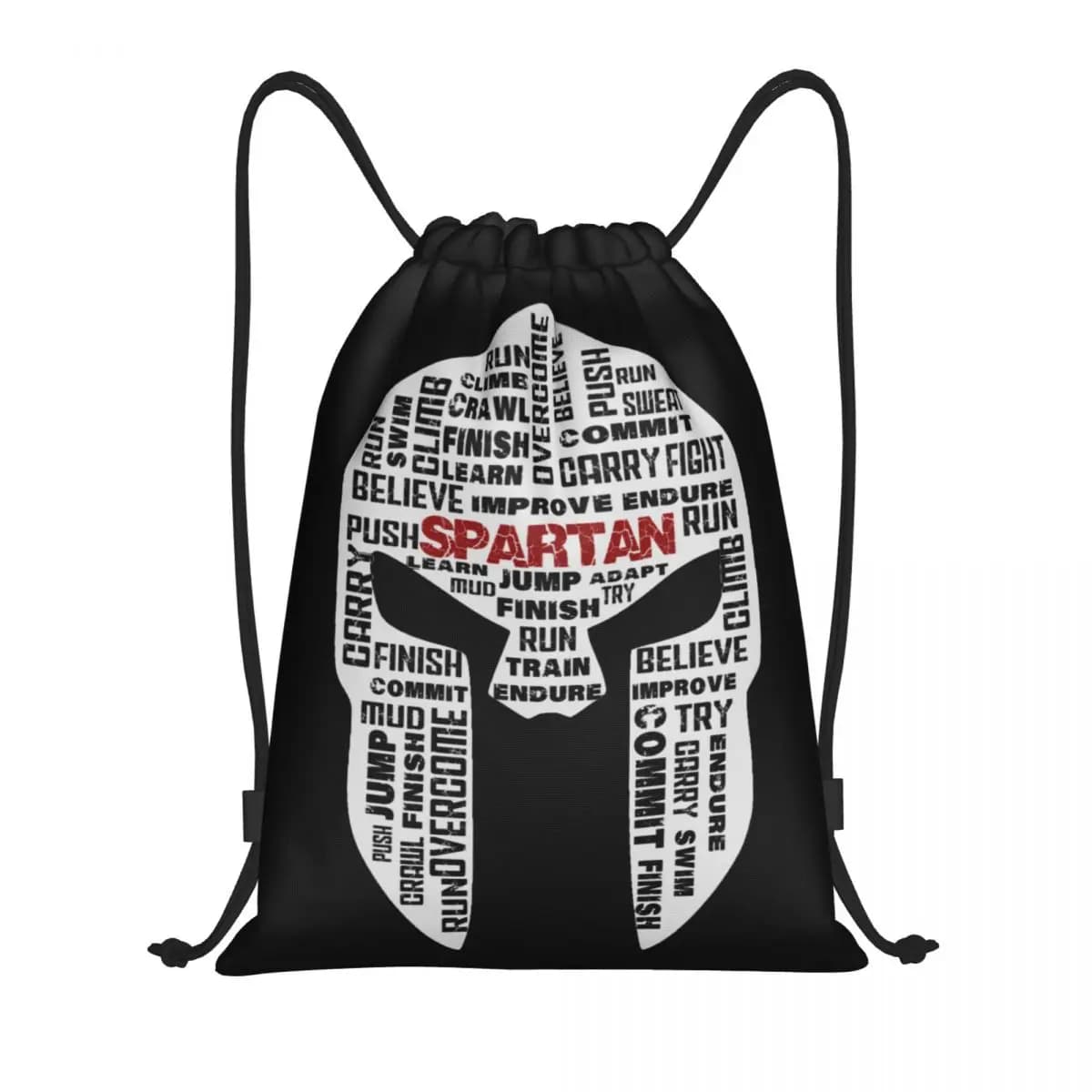 Custom Spartan Race Helmet Drawstring Bags Women Men Lightweight Sparta Spirit Sports Gym Storage Backpack