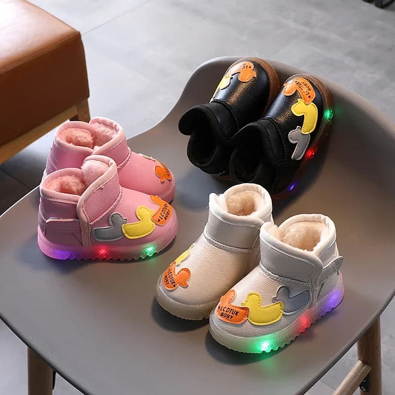 Children Shoes Boy Snow Boots for Girl Plush Thick Cotton Shoes Toddler Shoe Luminous Shoe Winter Shoe for Girl Kid Botas 어그부츠