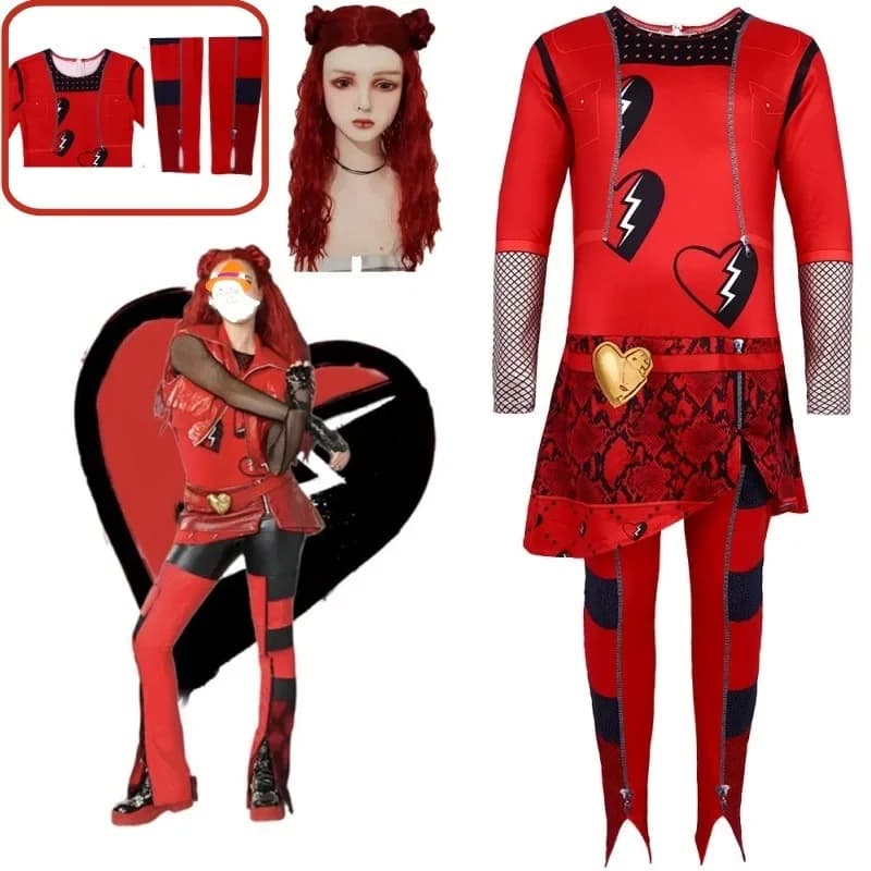 Descendants film Costume The Rise Of Red Cosplay Clothing  Anime Red Uliana clothes Halloween Christmas Party Queen Dress Suits