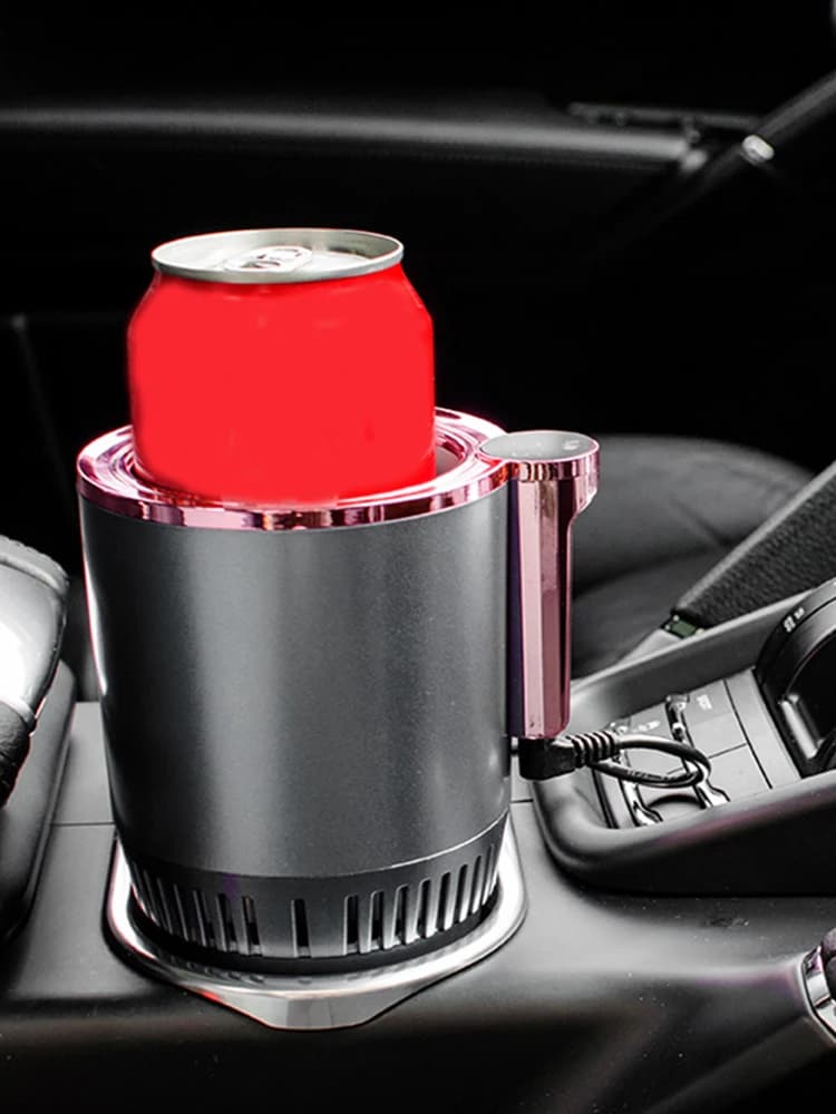 2-in-1 Smart Cooling Heating Car Cup Holder Intelligent Hot and Cold Cup Holder Mini Car Refrigerator Office Cooling and Heating
