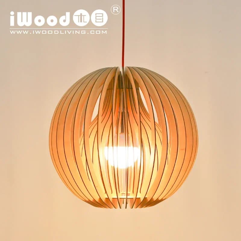 Hanging Pendent LED  Light Globe Chandelier Wood Lantern and Lamp for Living Room Zen Style Tea Set Warm Decor Home E27 Bulb