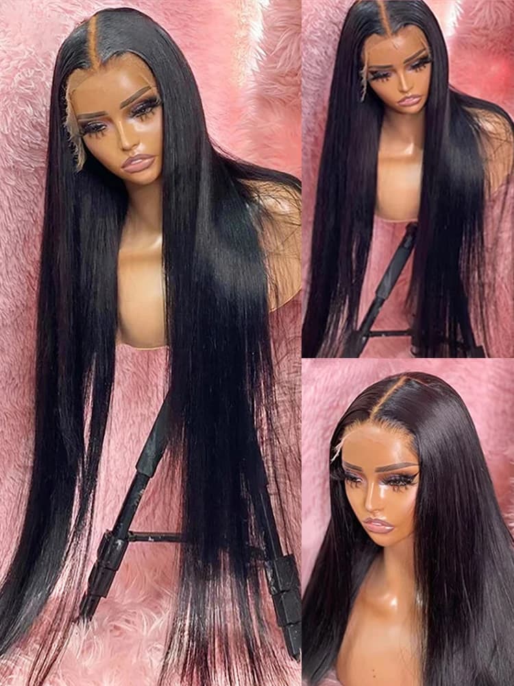 13x6 HD Lace Front Human Hair Wigs Straight 13x4 HD Transparent Lace Frontal Wig 100% Raw Human Hair 30 36 Inch HD Lace Wigs