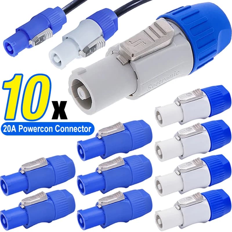 20A Powercon Connector Male Plug NAC3FCA NAC3FCB Socket NAC3MPA AC Cable 250V Power Plug Adapter for Stage Light LED Screen