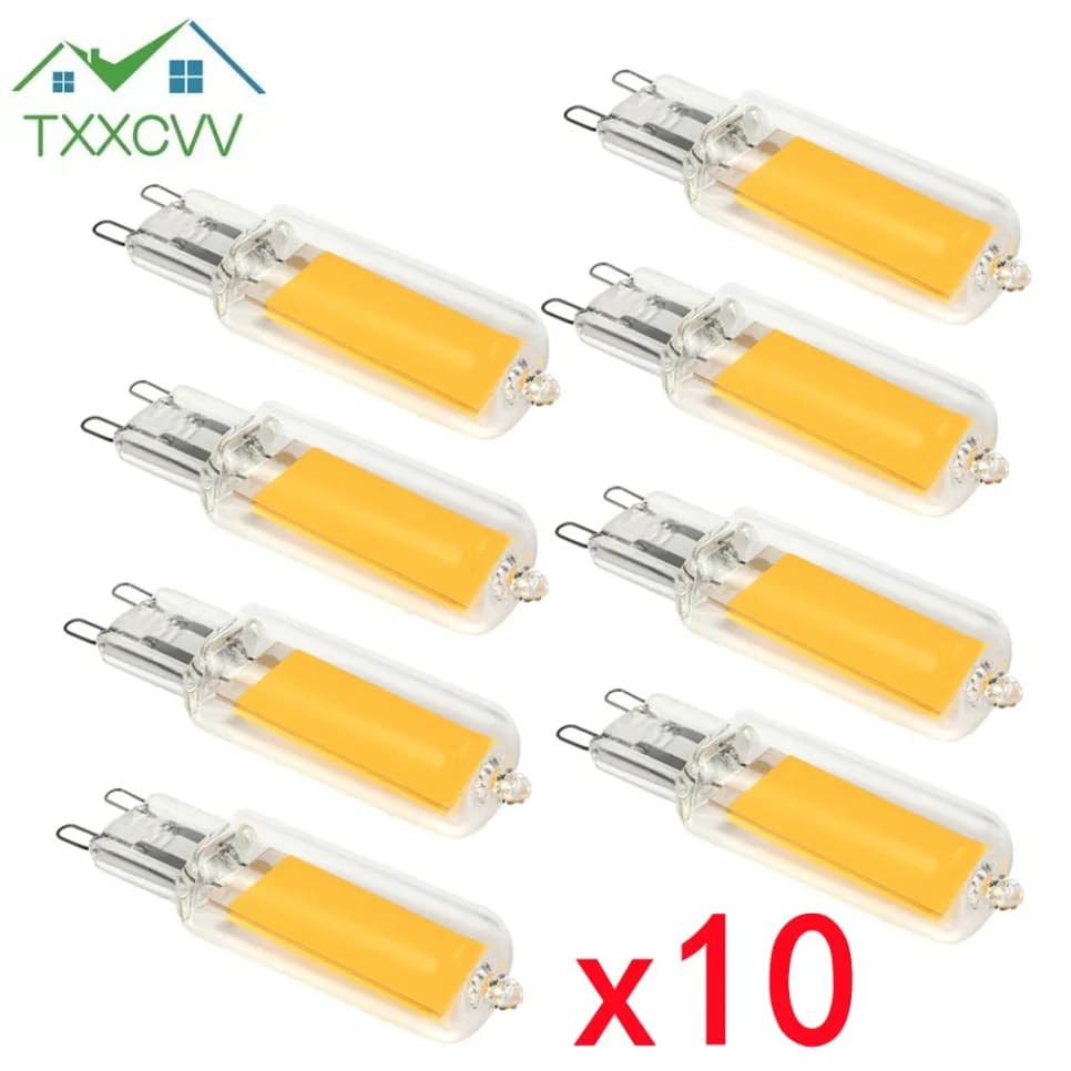TxxCvv Super Bright G9  LED Light Bulb 7W 9W 12W15W 220V Glass Lamp  Constant Power Light LED Lighting G9 COB Bulbs