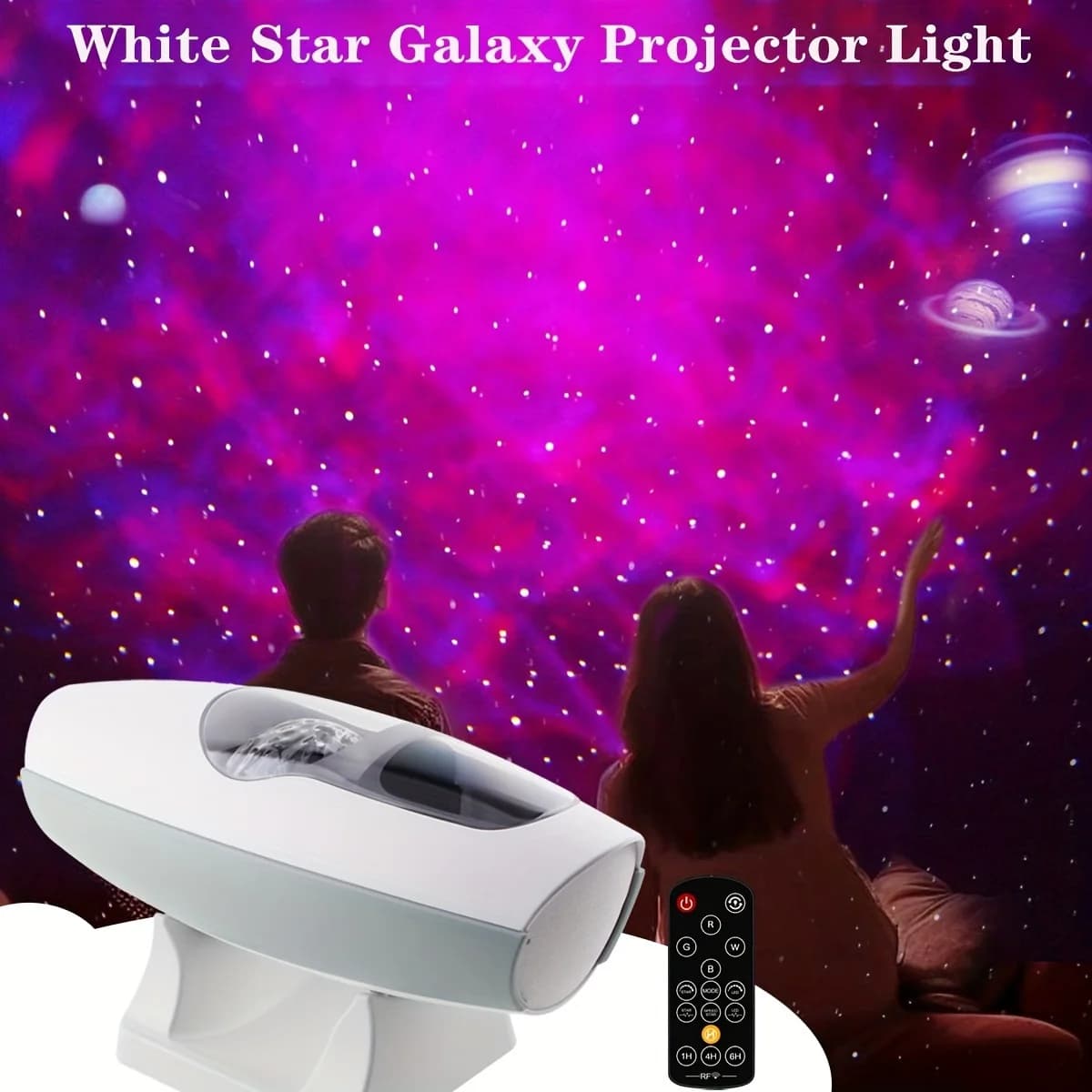 White Stars Galaxy Projector USB LED Nebula Twinkling NightLight with Remote Atmosphere Lamp for Bedroom Christmas Valentine Gif