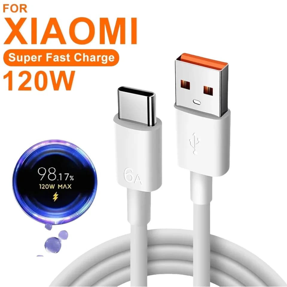 For Xiaomi 120W USB Super Fast Charger Power Adapter Mi 12 11 6A Type C Cable POCO X5 X4 Pro Redmi Note 9 10 11 Charging