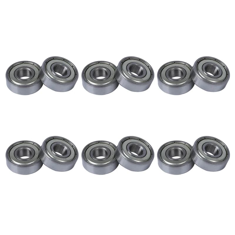 12 Pcs Single Shielded 608Z Miniature Deep Groove Ball Bearings