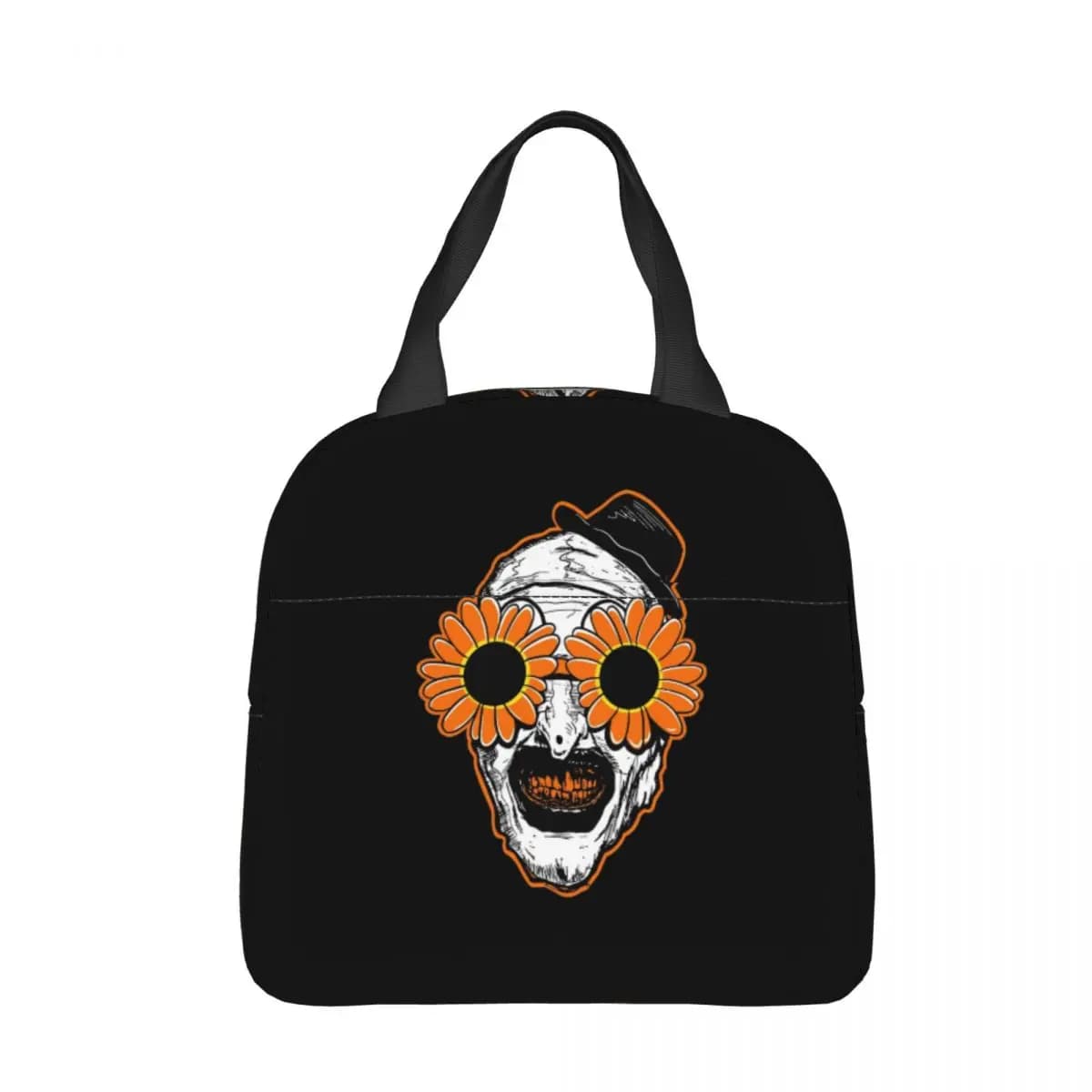 Sunflower Sunglasses Clown Terrifier Insulated Lunch Bag Portable Meal Container Thermal Bag Tote Lunch Box School Men Women
