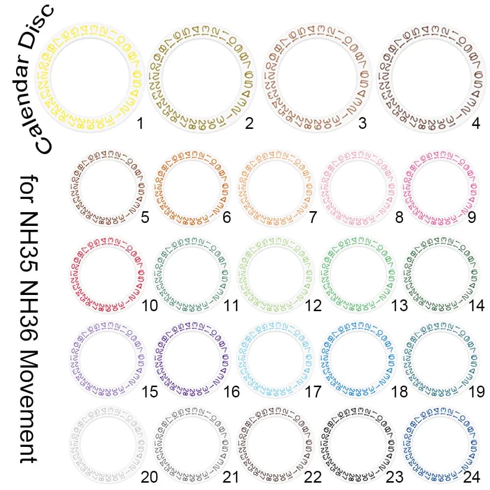 Round Calendar Disc Wheel for NH35 NH36 Movement Repair Tool Day Disk Date at 3 O’clock Watch Accessories