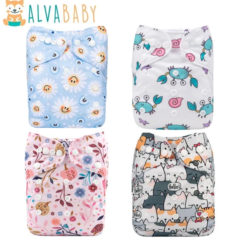 U Pick ALVABABY Baby Cloth Diaper Reusable Cloth Nappy Washable Diaper Nappy for Baby 3-15kg with 1pc Microfiber Insert