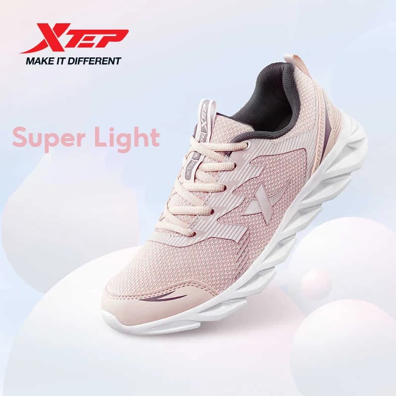 Xtep Running Shoes Non-Slip Soft Women's Sports Shoes Leather Upper Shock Absorption Female Sneakers For Women 879318110073