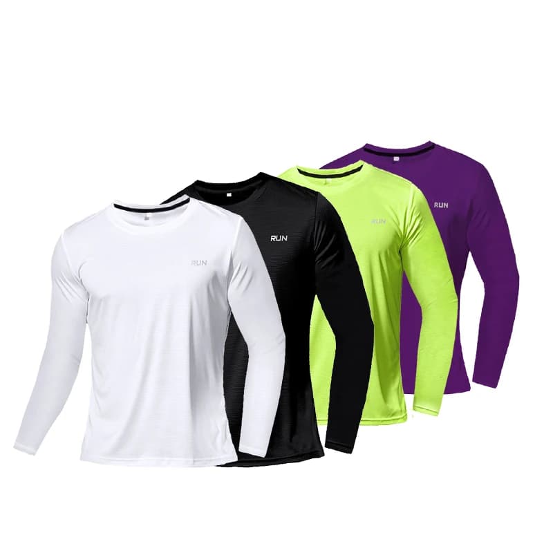 Men Sport T-shirt Quick Dry Bodybuilding Running Shirt Long Sleeve Running Shirts Top Gym T Shirt Men Fitness Men's Jersey