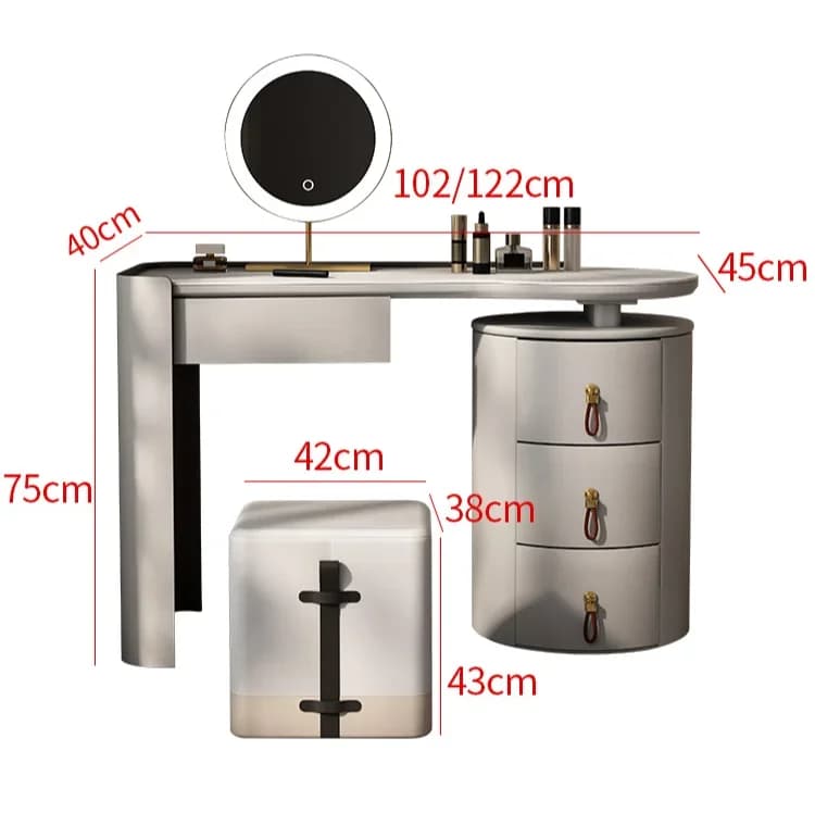 Light luxury extremely simple saddle leather dresser rock slab storage integrated