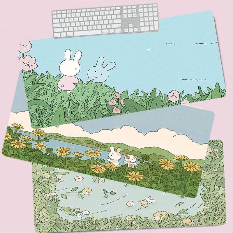 Large Mouse Pads Green Mouse Mat Gamer Pad Extra Girly Mousemat Kawaii Desk Accessories Mousepad XXL Surface for Computer Mouse